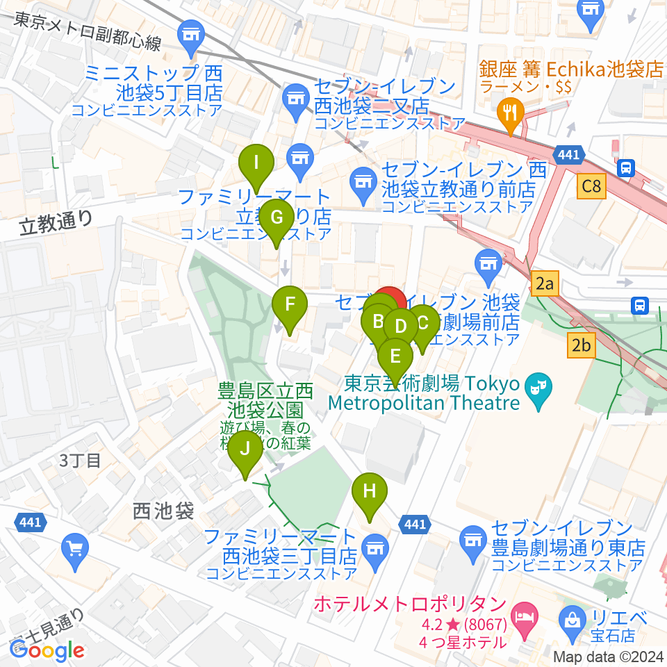 イケガク周辺の駐車場・コインパーキング一覧地図