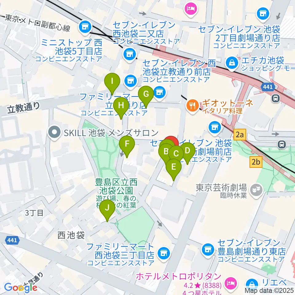 イケガク周辺の駐車場・コインパーキング一覧地図