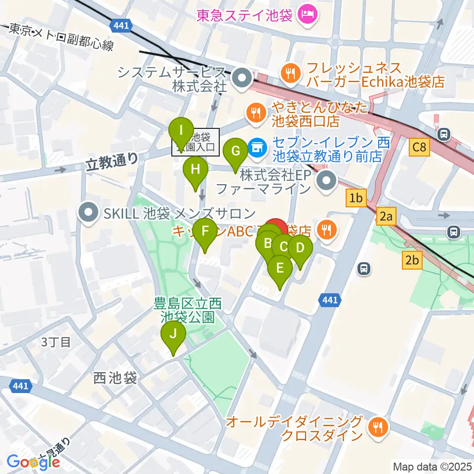 イケガク周辺の駐車場・コインパーキング一覧地図
