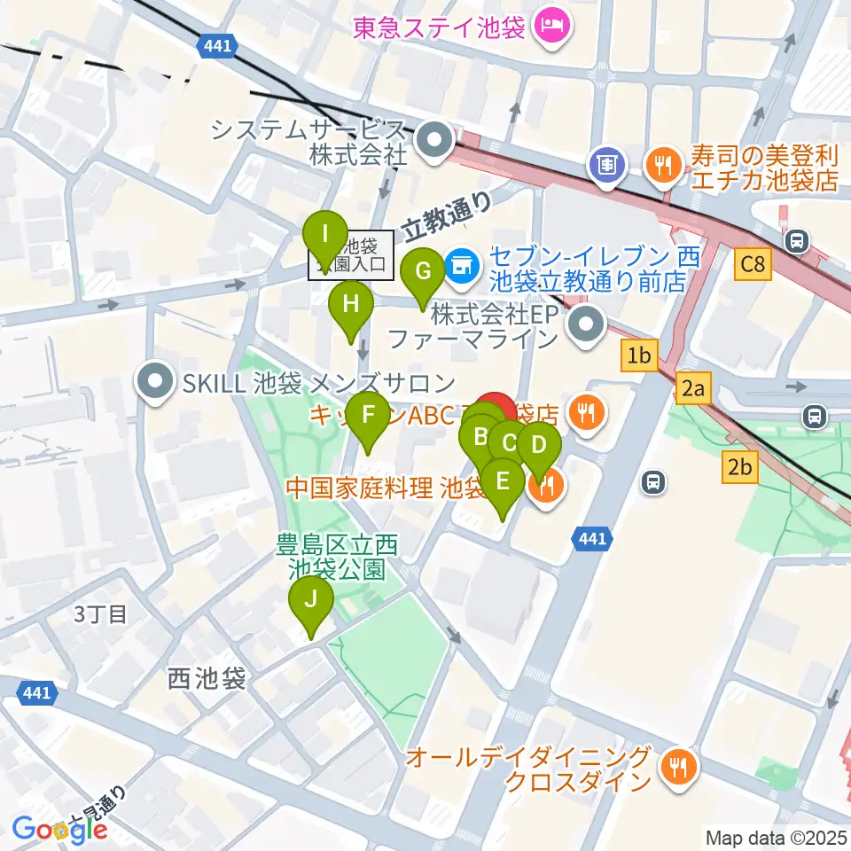 イケガク周辺の駐車場・コインパーキング一覧地図