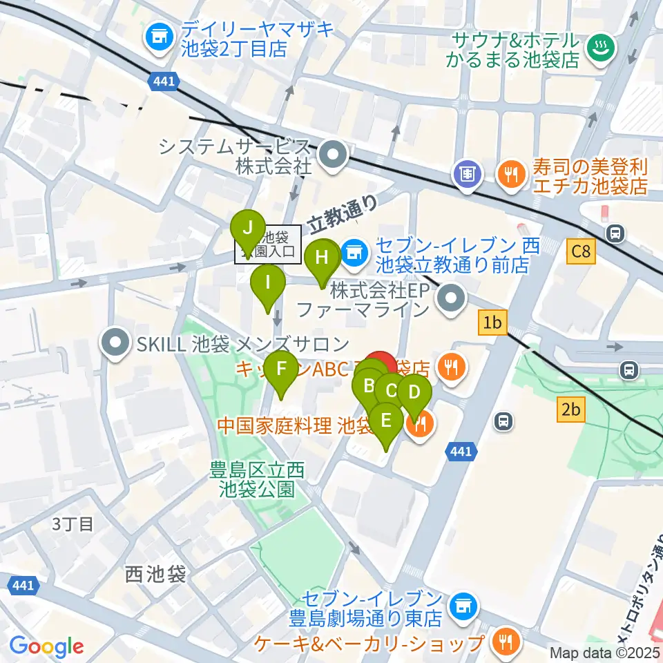 イケガク周辺の駐車場・コインパーキング一覧地図