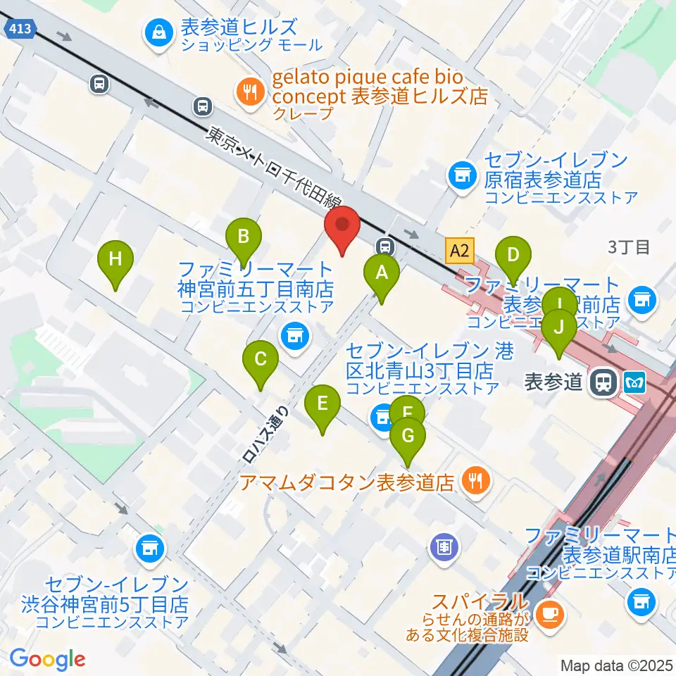 カワイ表参道周辺の駐車場・コインパーキング一覧地図