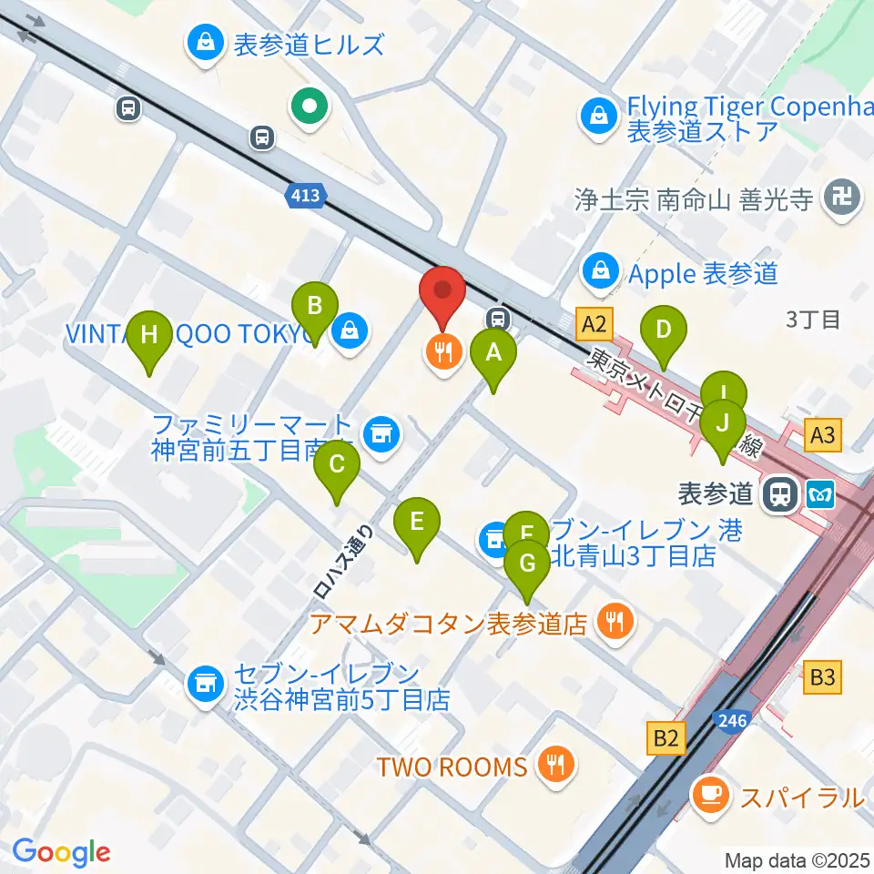 カワイ表参道周辺の駐車場・コインパーキング一覧地図