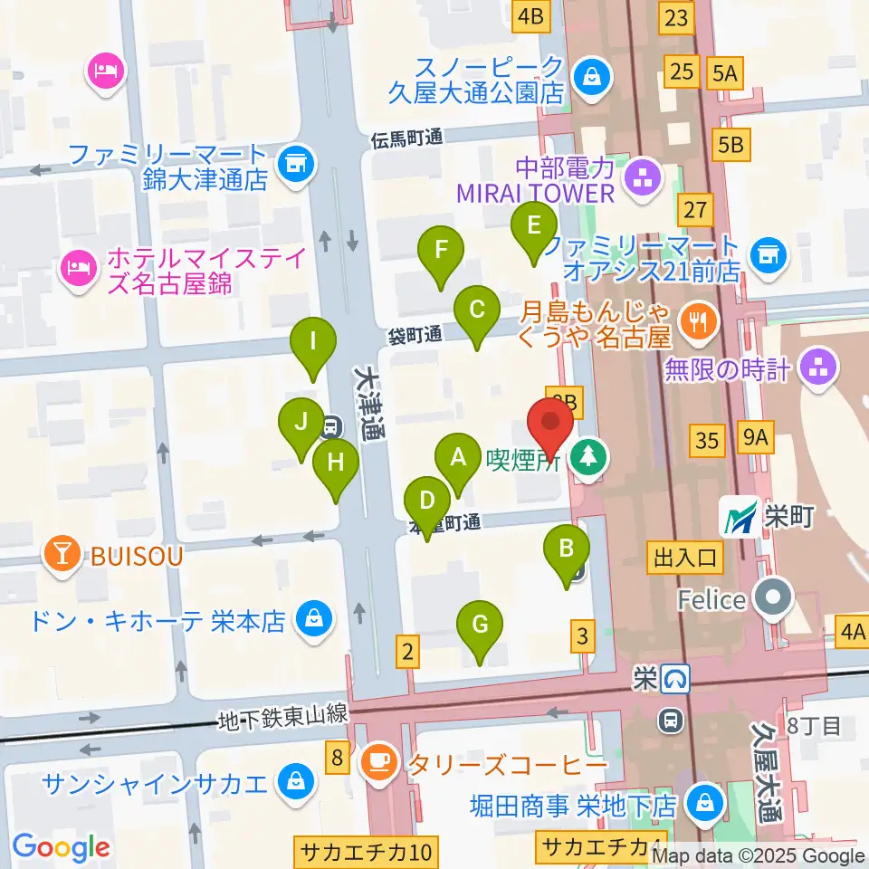カワイ名古屋周辺の駐車場・コインパーキング一覧地図