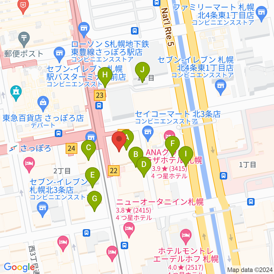 カワイ札幌周辺の駐車場・コインパーキング一覧地図