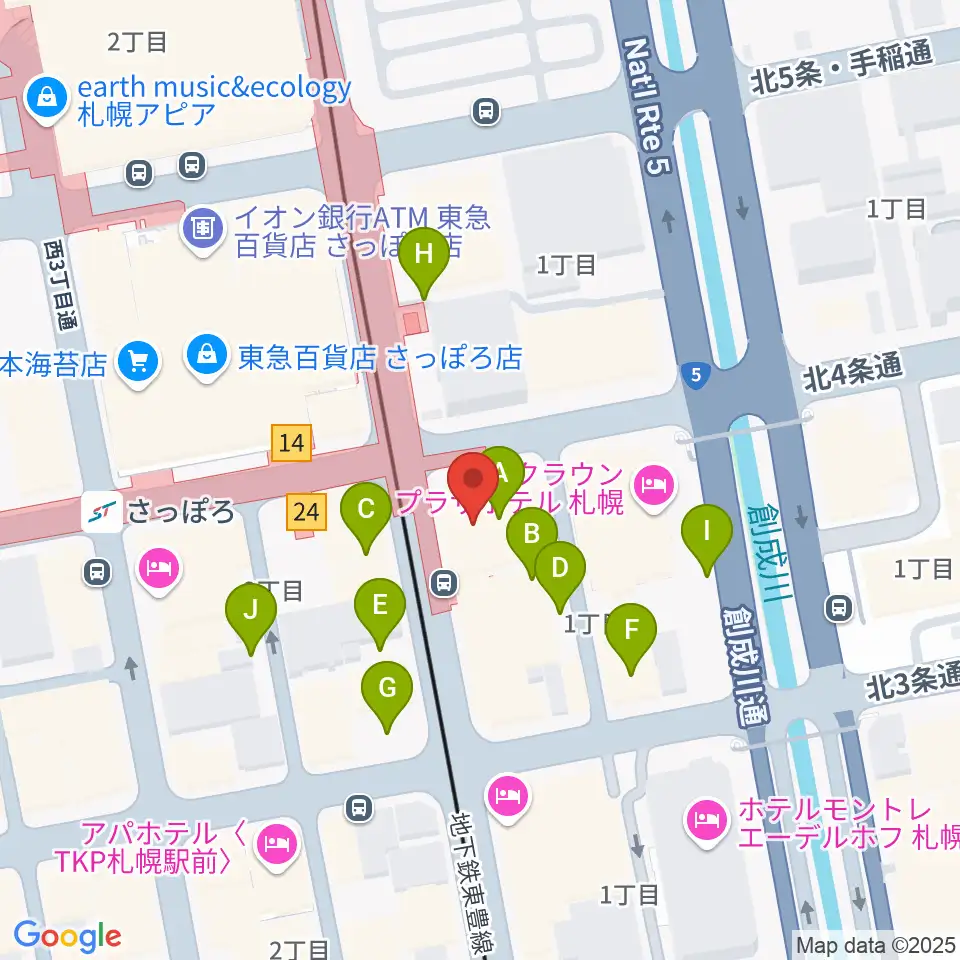 カワイ札幌周辺の駐車場・コインパーキング一覧地図