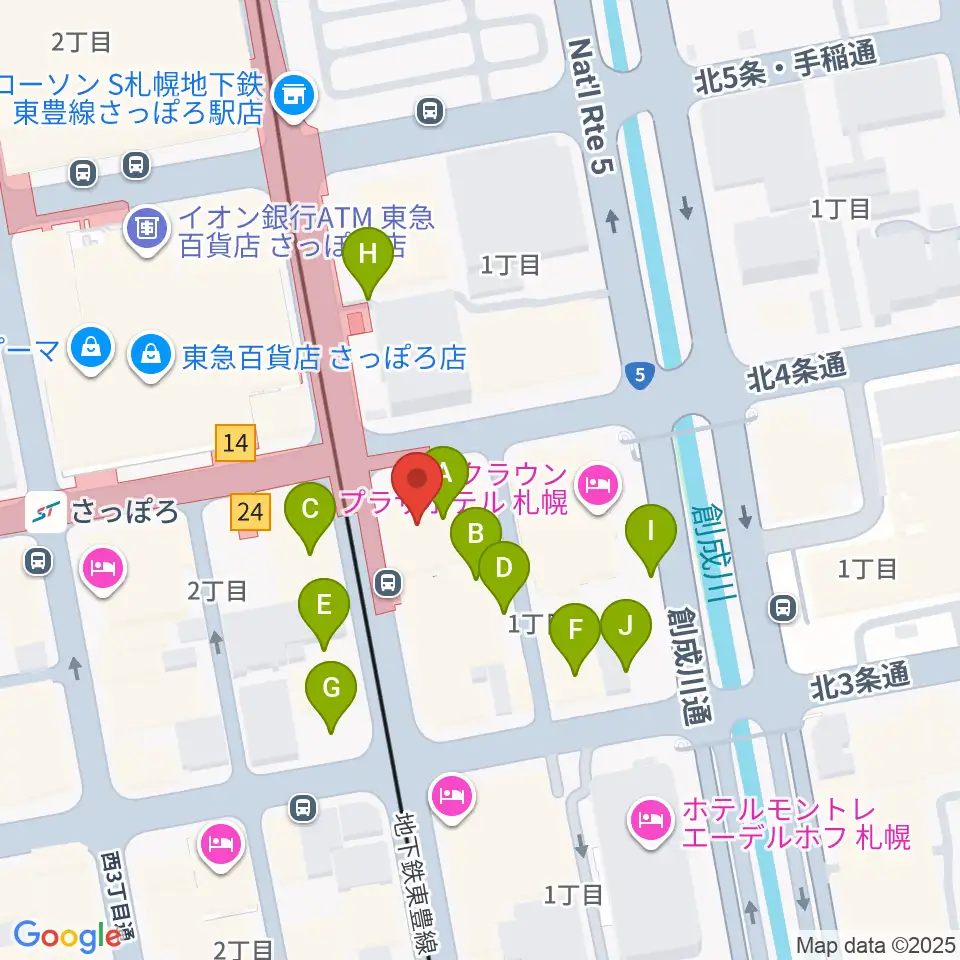 カワイ札幌周辺の駐車場・コインパーキング一覧地図