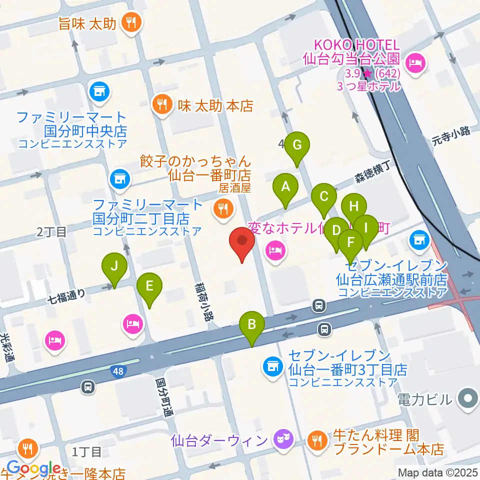 カワイ仙台周辺の駐車場・コインパーキング一覧地図