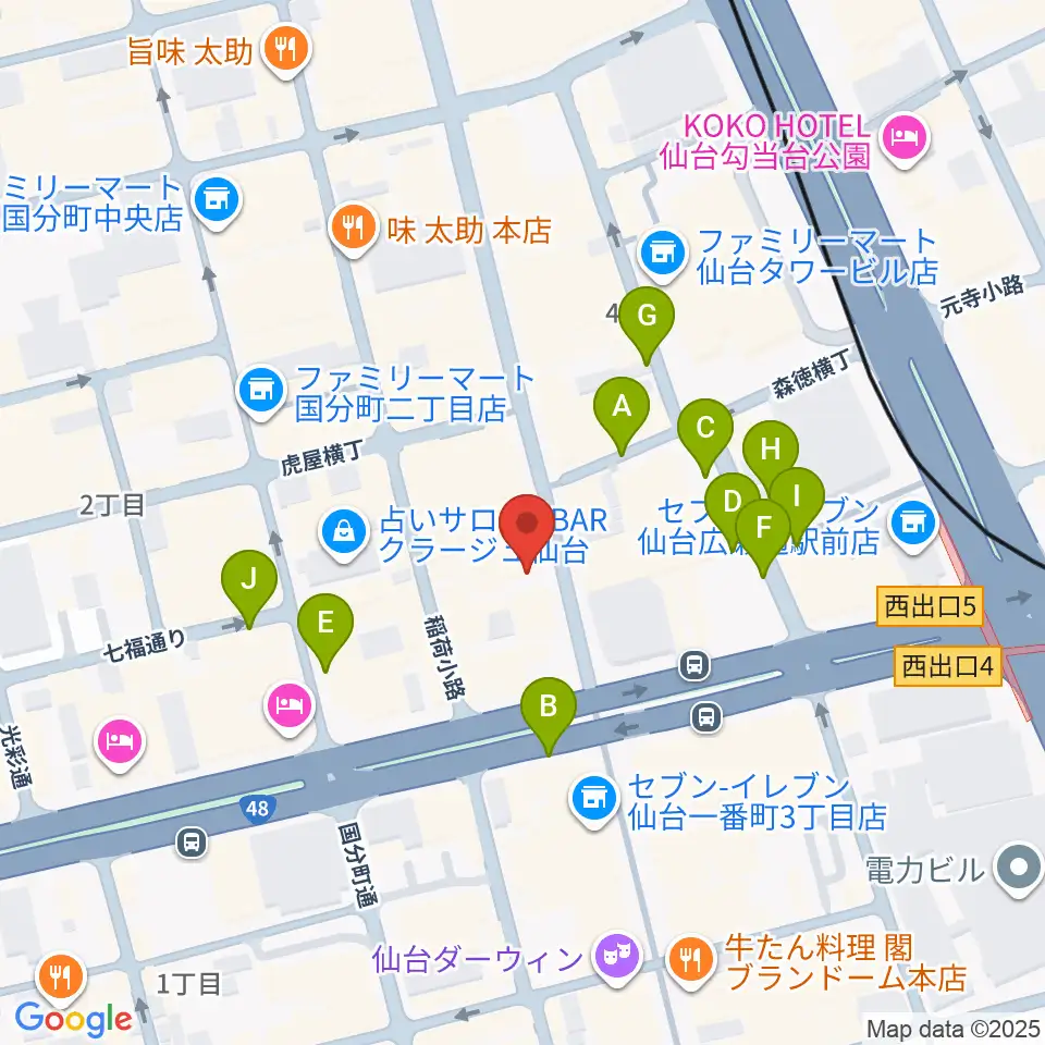 カワイ仙台周辺の駐車場・コインパーキング一覧地図