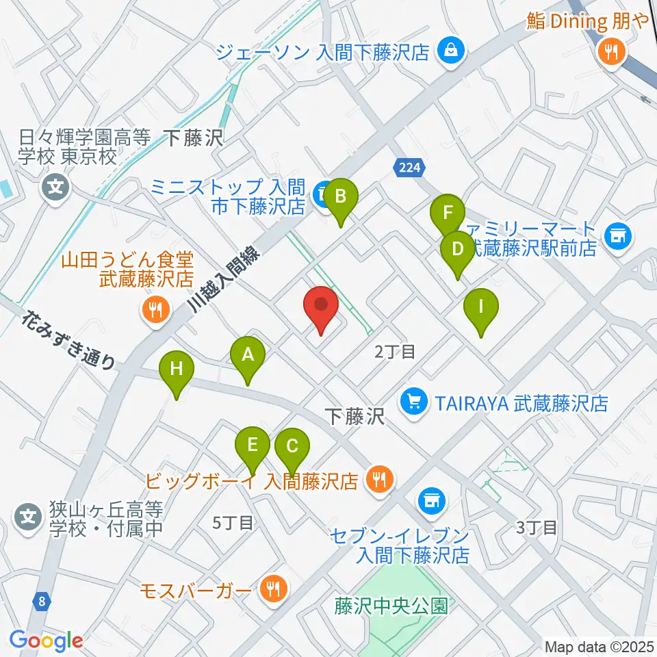 音楽教室ワンダートーン周辺の駐車場・コインパーキング一覧地図