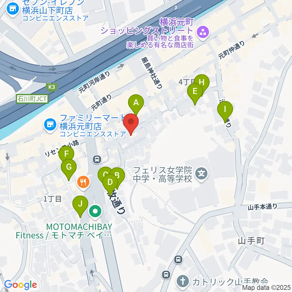 元町弦楽器 LA CANTINA周辺の駐車場・コインパーキング一覧地図