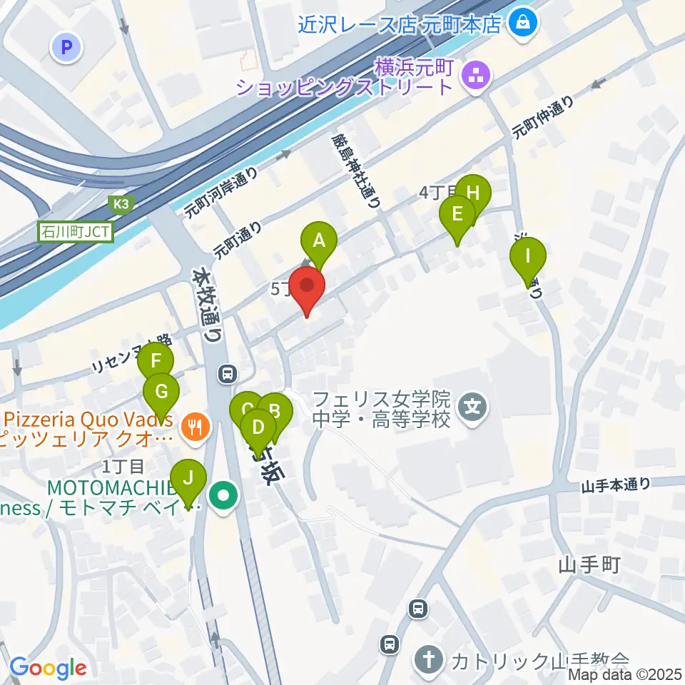 元町弦楽器 LA CANTINA周辺の駐車場・コインパーキング一覧地図