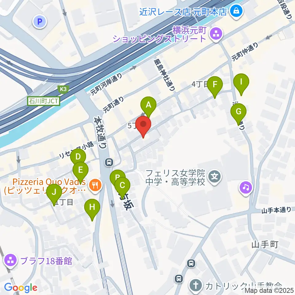 元町弦楽器 LA CANTINA周辺の駐車場・コインパーキング一覧地図