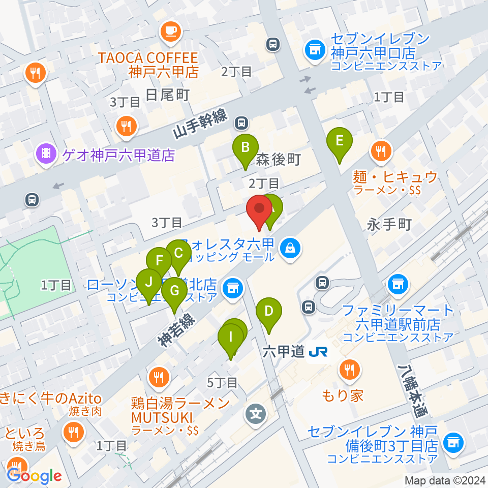 音楽練習室スタジオアコースティック周辺の駐車場・コインパーキング一覧地図