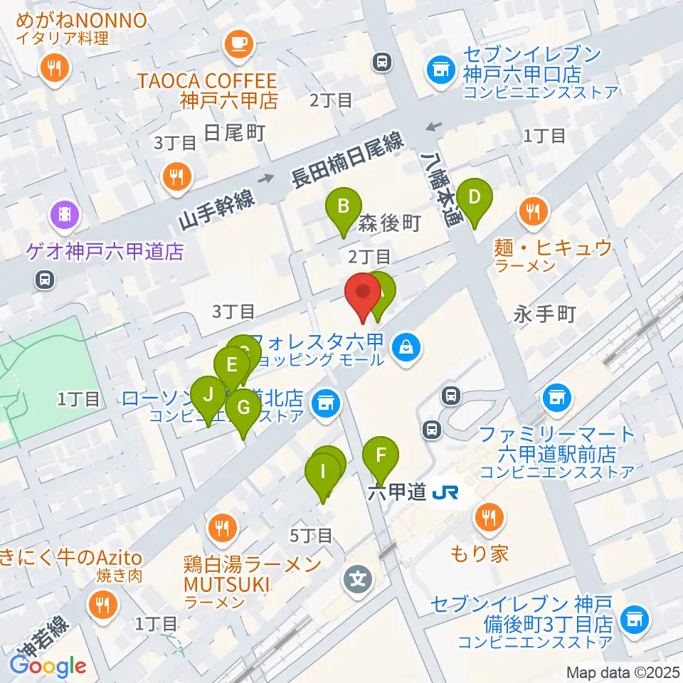 音楽練習室スタジオアコースティック周辺の駐車場・コインパーキング一覧地図