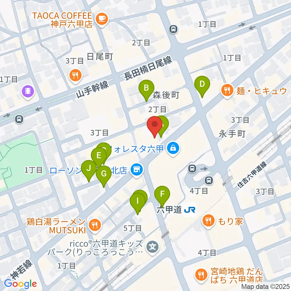 音楽練習室スタジオアコースティック周辺の駐車場・コインパーキング一覧地図