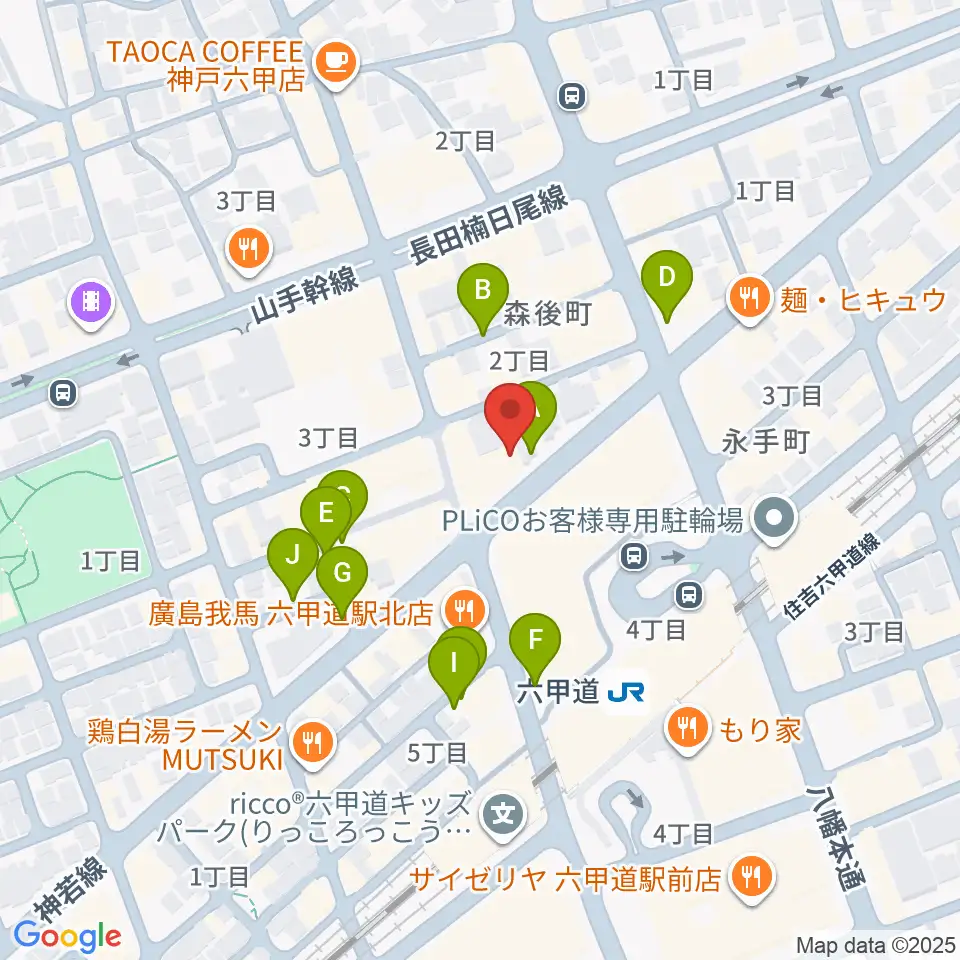 音楽練習室スタジオアコースティック周辺の駐車場・コインパーキング一覧地図