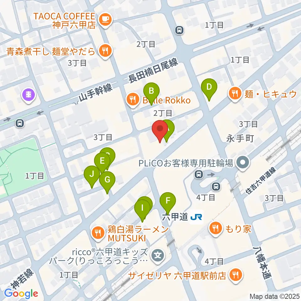 音楽練習室スタジオアコースティック周辺の駐車場・コインパーキング一覧地図