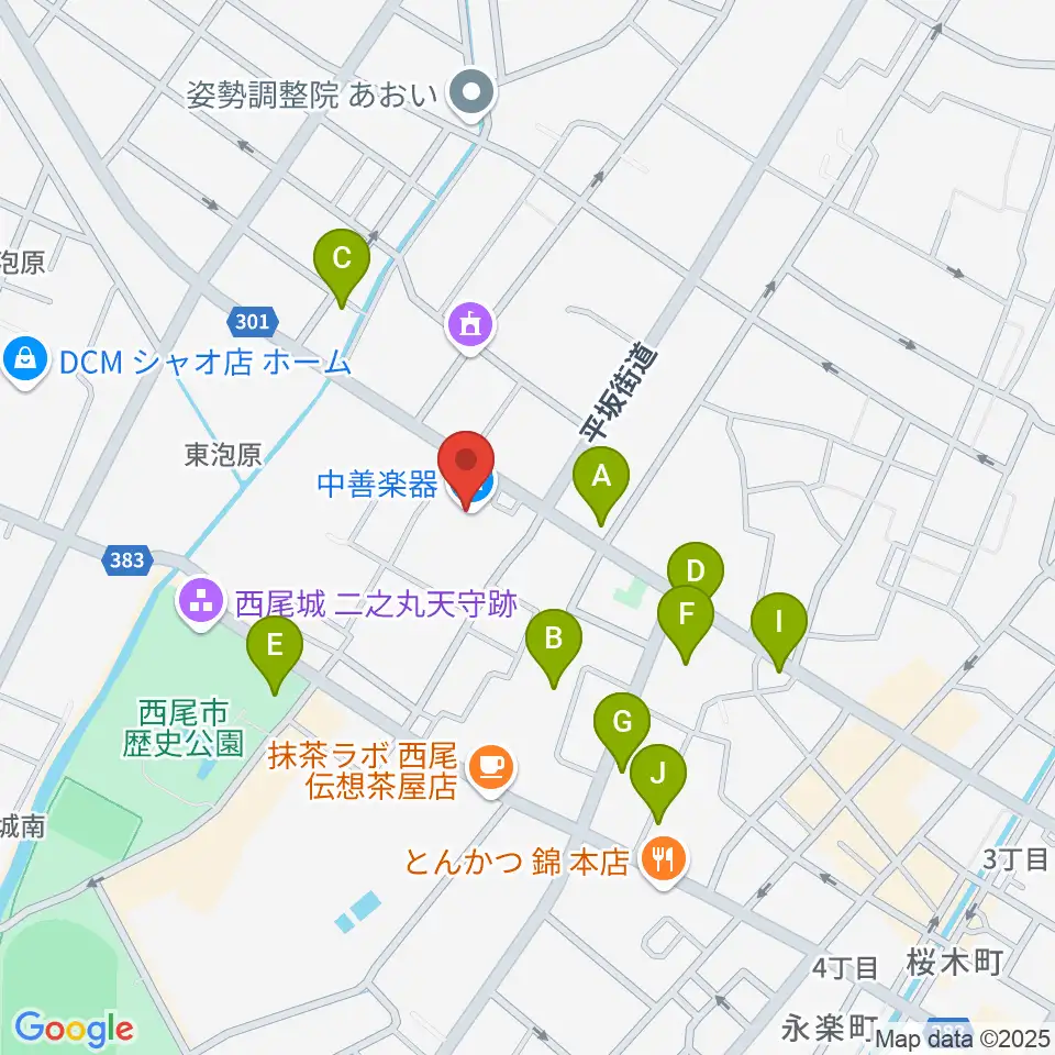 中善ミュージック＆アートスクール周辺の駐車場・コインパーキング一覧地図