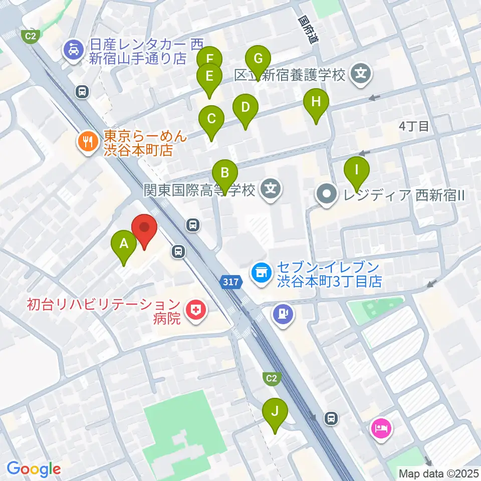 香野弦楽器周辺の駐車場・コインパーキング一覧地図