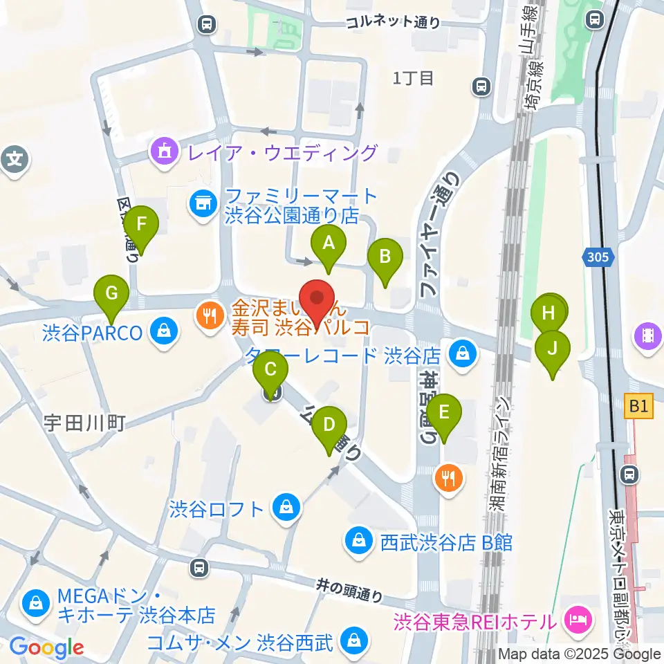 シアーミュージック渋谷校周辺の駐車場・コインパーキング一覧地図