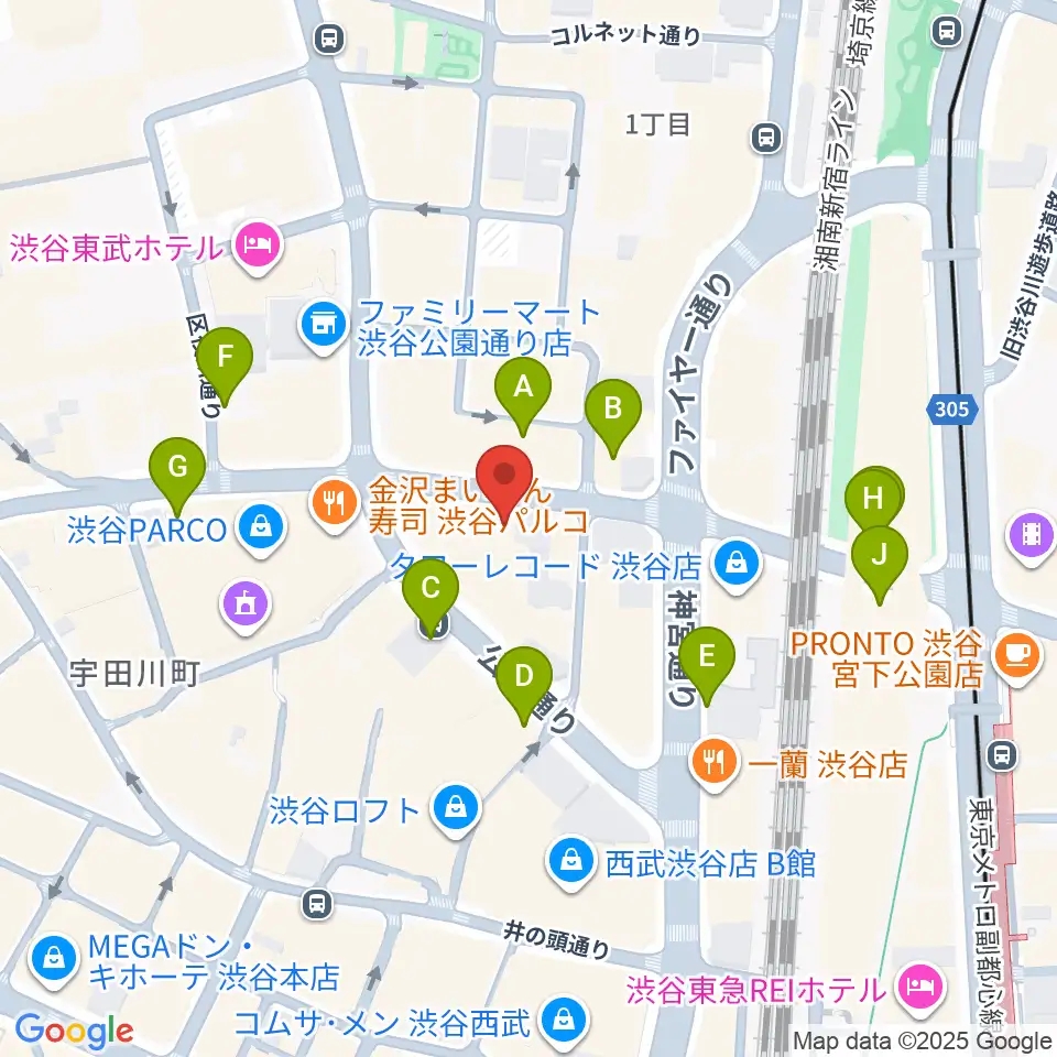 シアーミュージック渋谷校周辺の駐車場・コインパーキング一覧地図