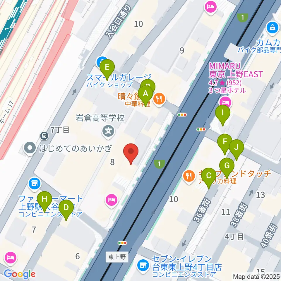 シアーミュージック 上野校周辺の駐車場・コインパーキング一覧地図