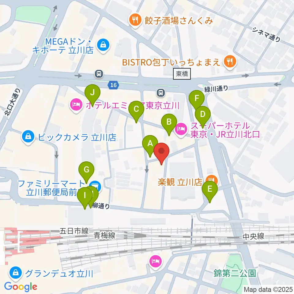 シアーミュージック立川校周辺の駐車場・コインパーキング一覧地図