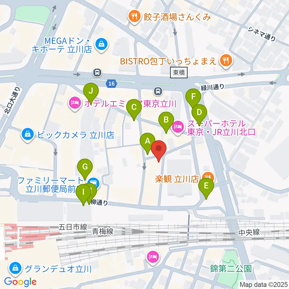 シアーミュージック立川校周辺の駐車場・コインパーキング一覧地図