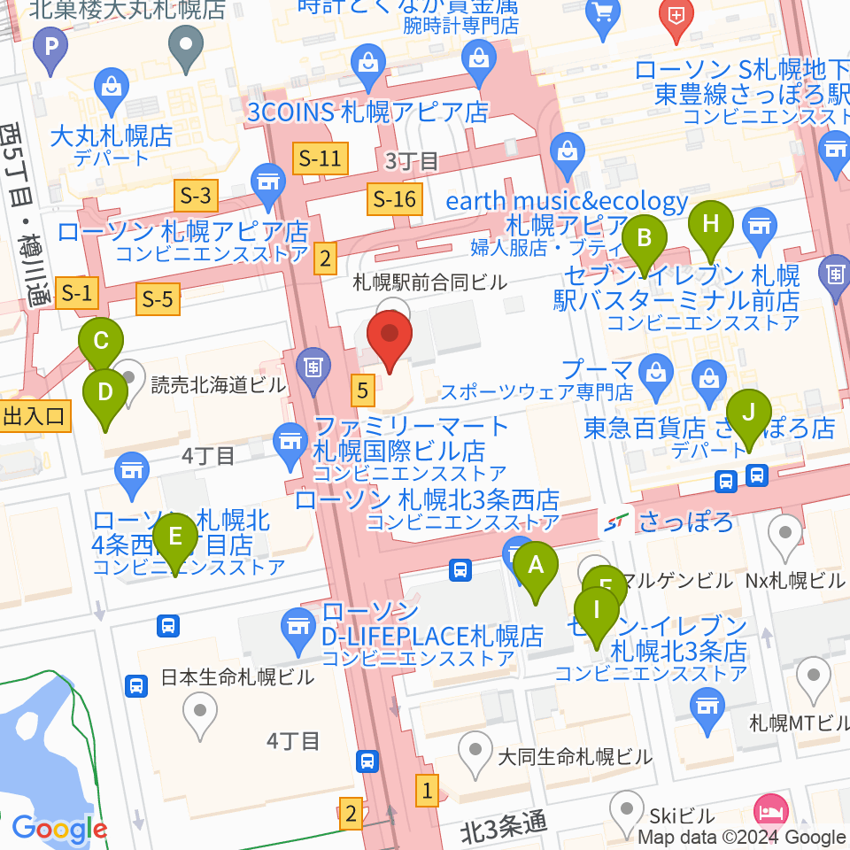 シアーミュージック 札幌校周辺の駐車場・コインパーキング一覧地図