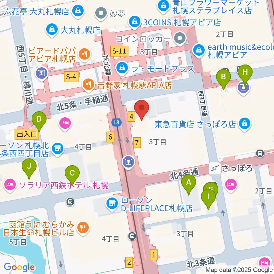シアーミュージック 札幌校周辺の駐車場・コインパーキング一覧地図