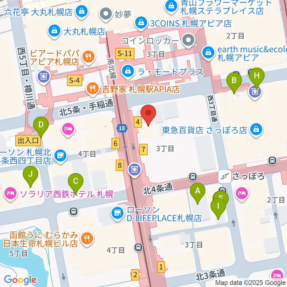 シアーミュージック 札幌校周辺の駐車場・コインパーキング一覧地図