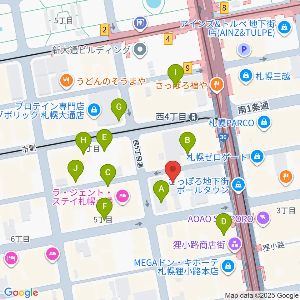 シアーミュージック 札幌校周辺の駐車場・コインパーキング一覧地図
