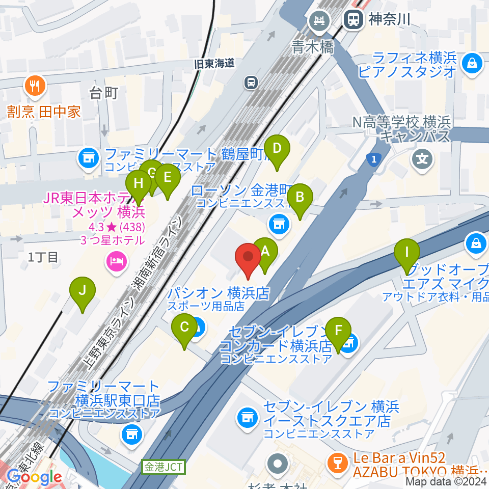 シアーミュージック 横浜校周辺の駐車場・コインパーキング一覧地図