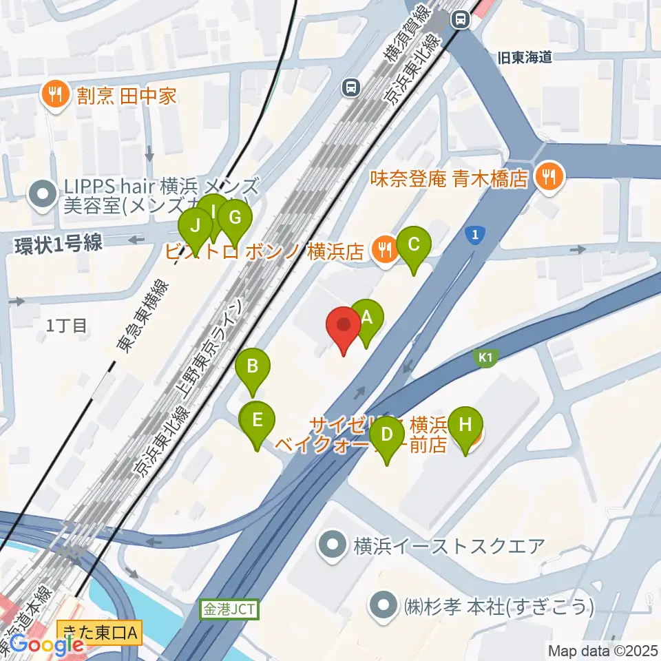 シアーミュージック 横浜校周辺の駐車場・コインパーキング一覧地図