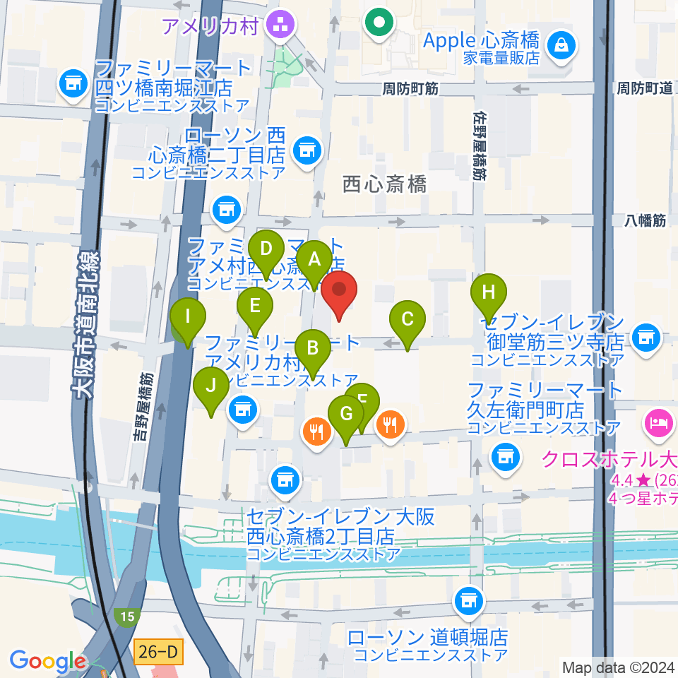 シアーミュージック なんば校周辺の駐車場・コインパーキング一覧地図