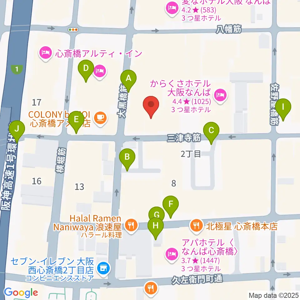 シアーミュージック なんば校周辺の駐車場・コインパーキング一覧地図