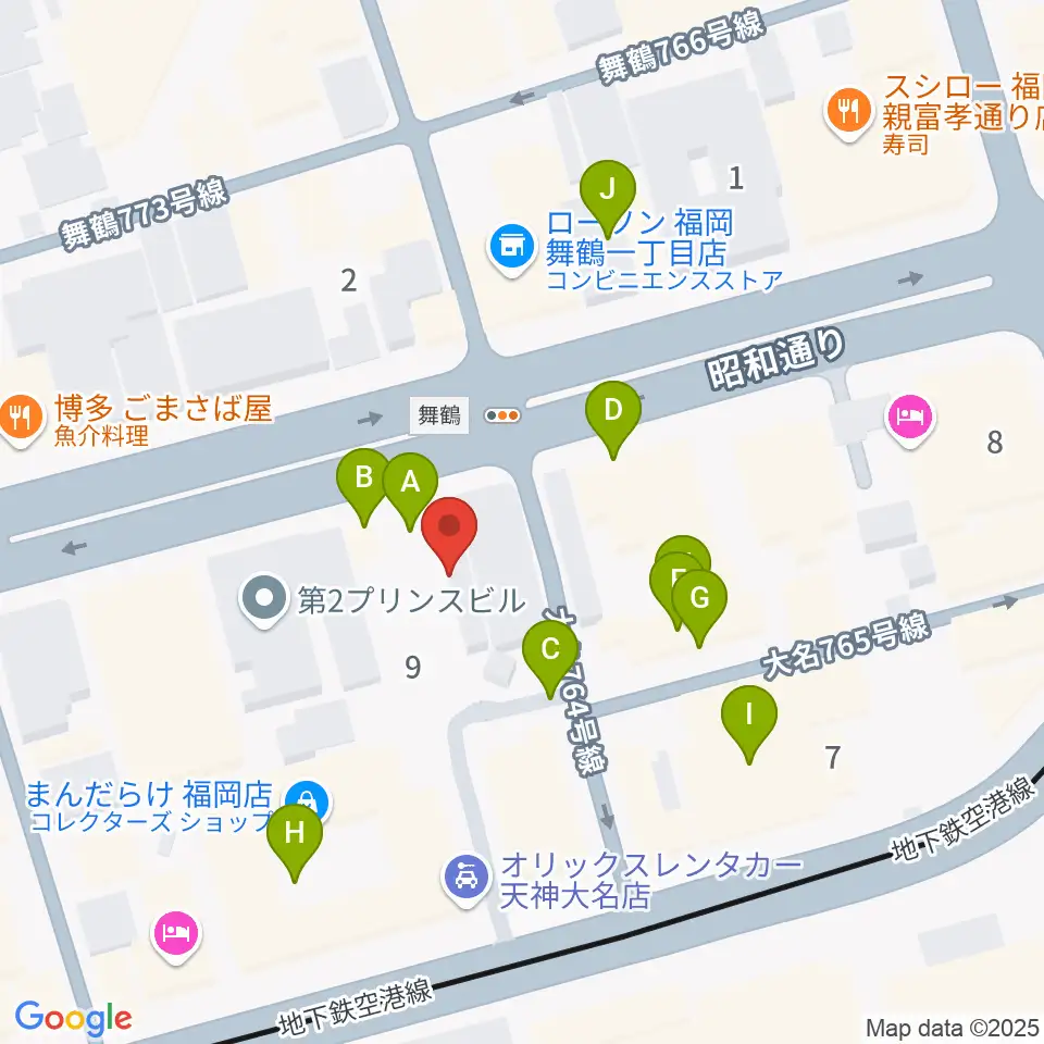 シアーミュージック福岡天神校周辺の駐車場・コインパーキング一覧地図