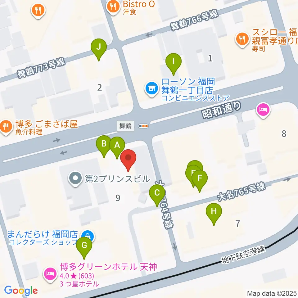 シアーミュージック福岡天神校周辺の駐車場・コインパーキング一覧地図