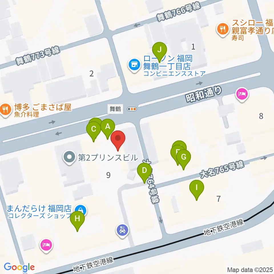 シアーミュージック福岡天神校周辺の駐車場・コインパーキング一覧地図