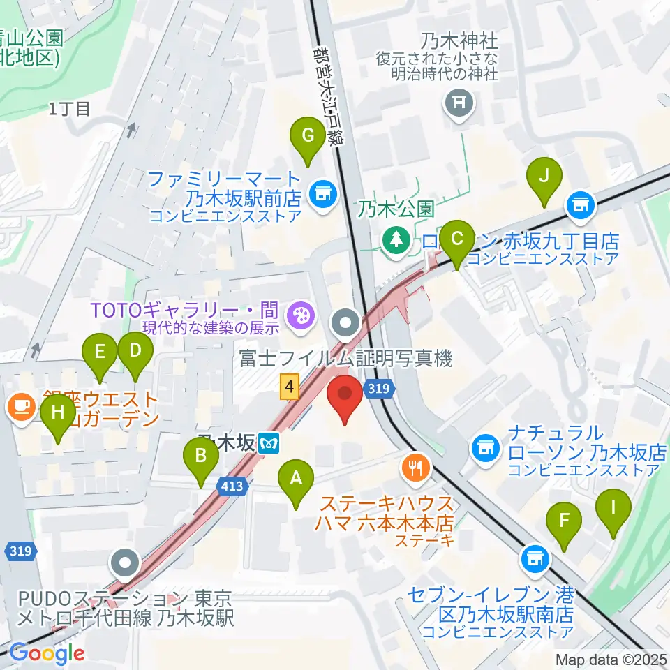 MONSTER STUDIO 乃木坂周辺の駐車場・コインパーキング一覧地図