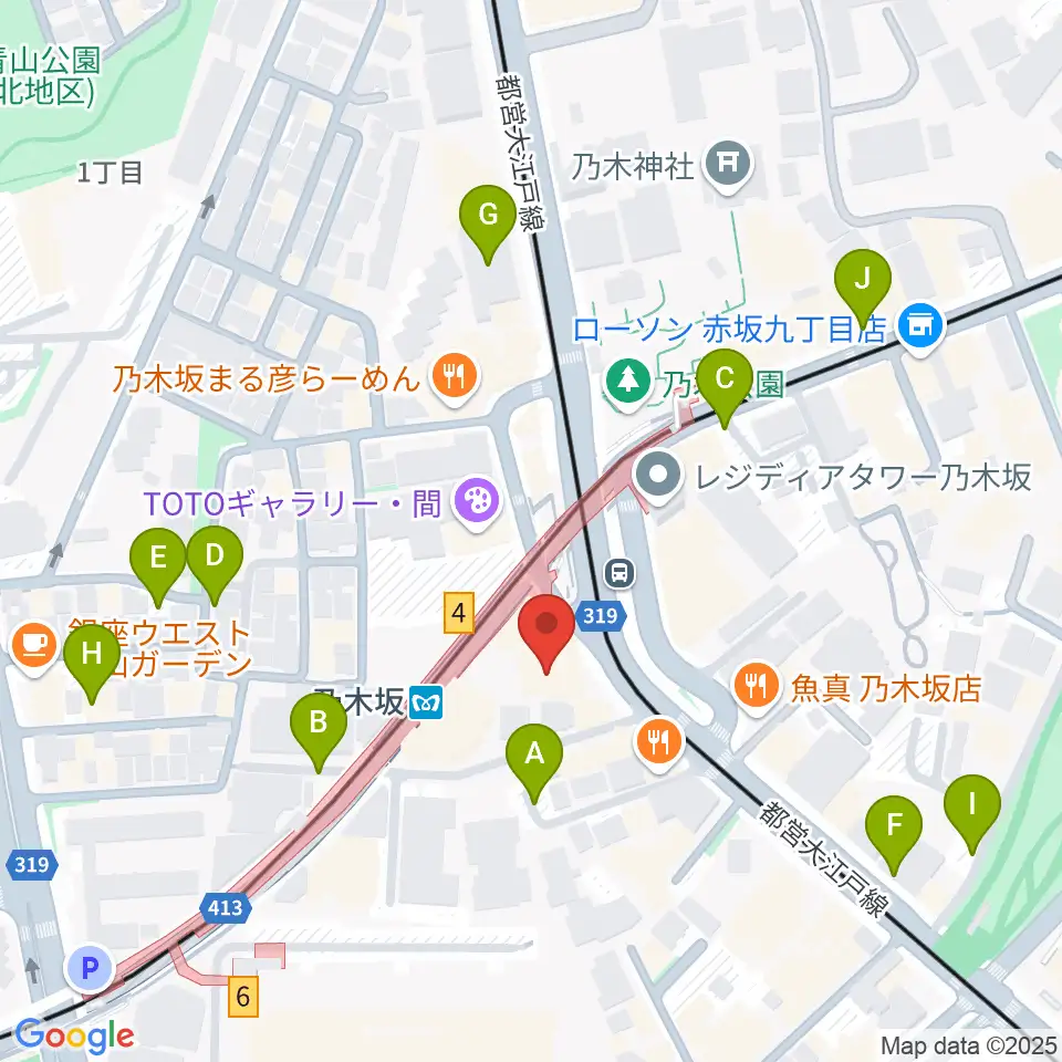 MONSTER STUDIO 乃木坂周辺の駐車場・コインパーキング一覧地図