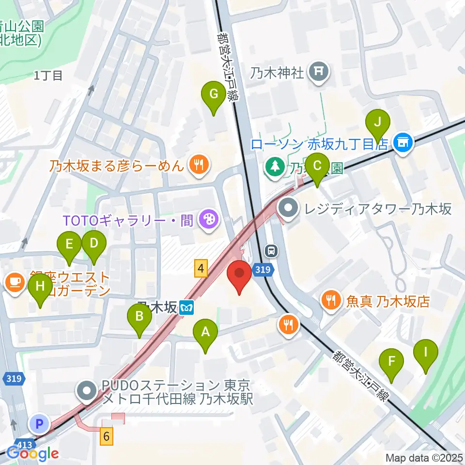 MONSTER STUDIO 乃木坂周辺の駐車場・コインパーキング一覧地図