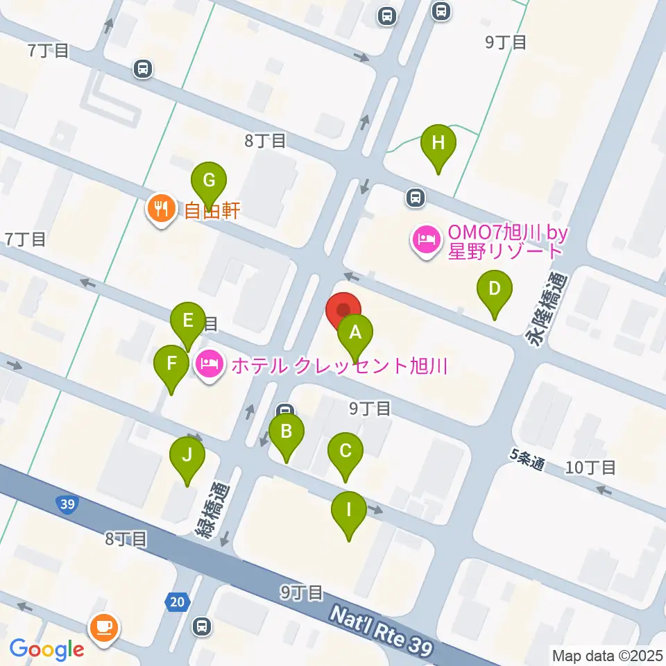 カワイ旭川ショップ周辺の駐車場・コインパーキング一覧地図