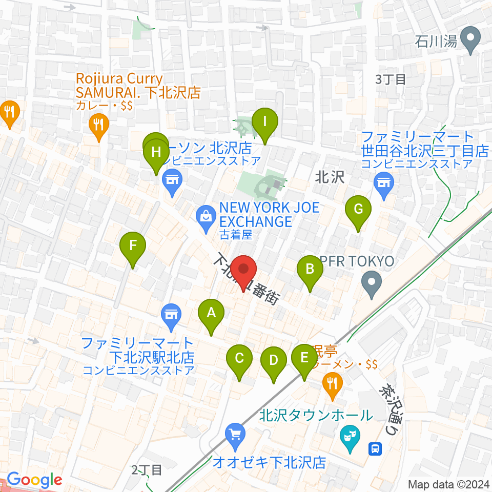 下北沢ラウン周辺の駐車場・コインパーキング一覧地図