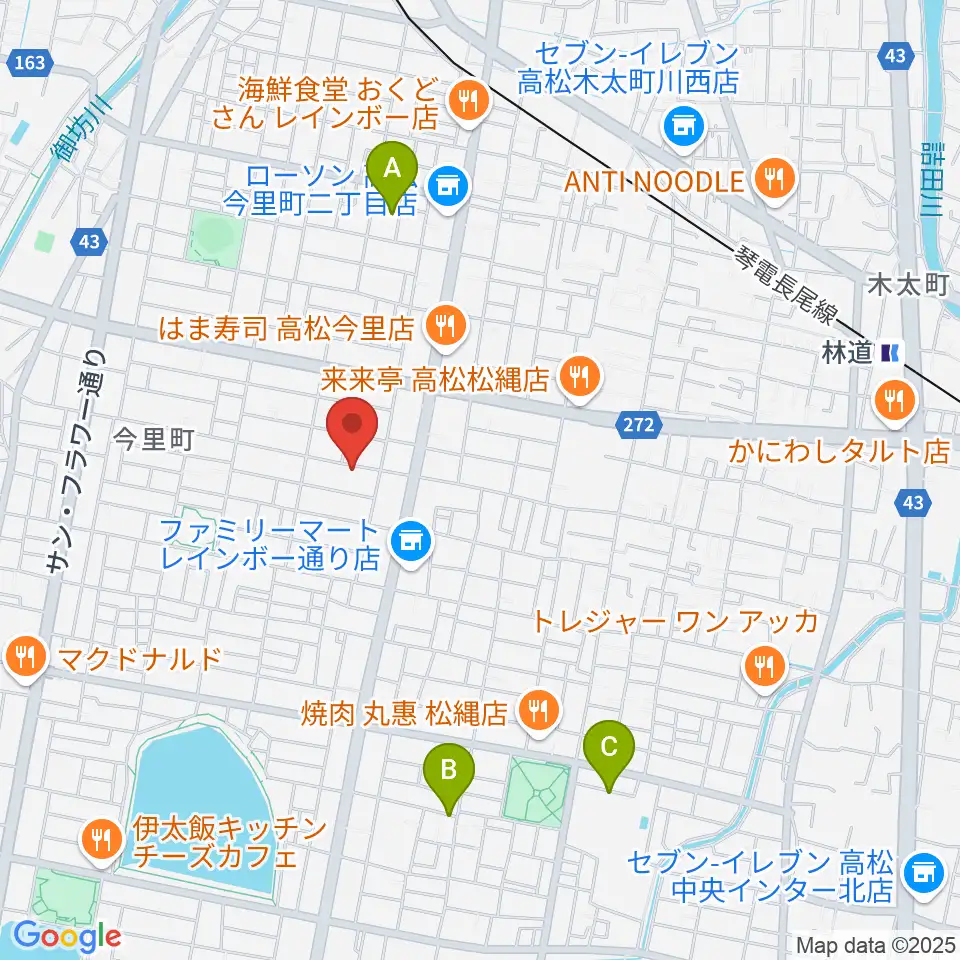 M-studio周辺の駐車場・コインパーキング一覧地図