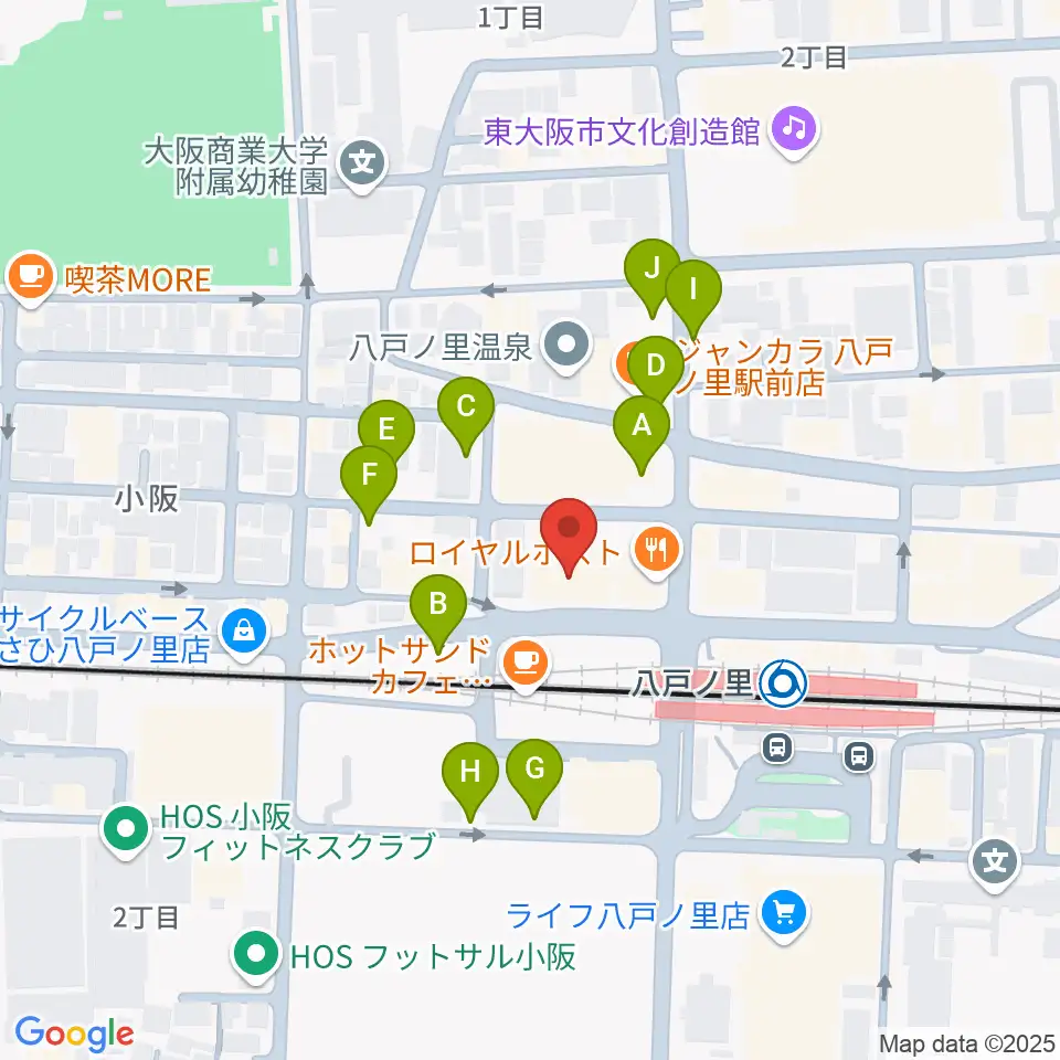 第一楽器 八戸ノ里店周辺の駐車場・コインパーキング一覧地図
