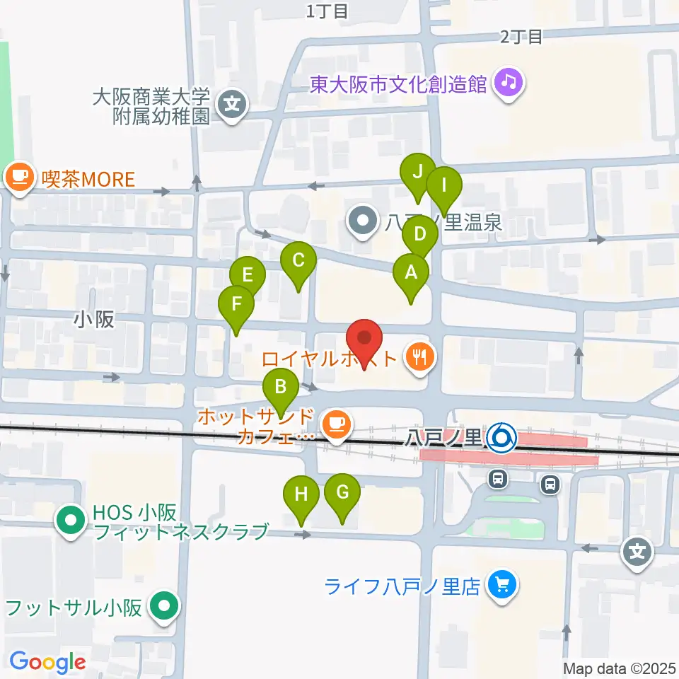第一楽器 八戸ノ里店周辺の駐車場・コインパーキング一覧地図