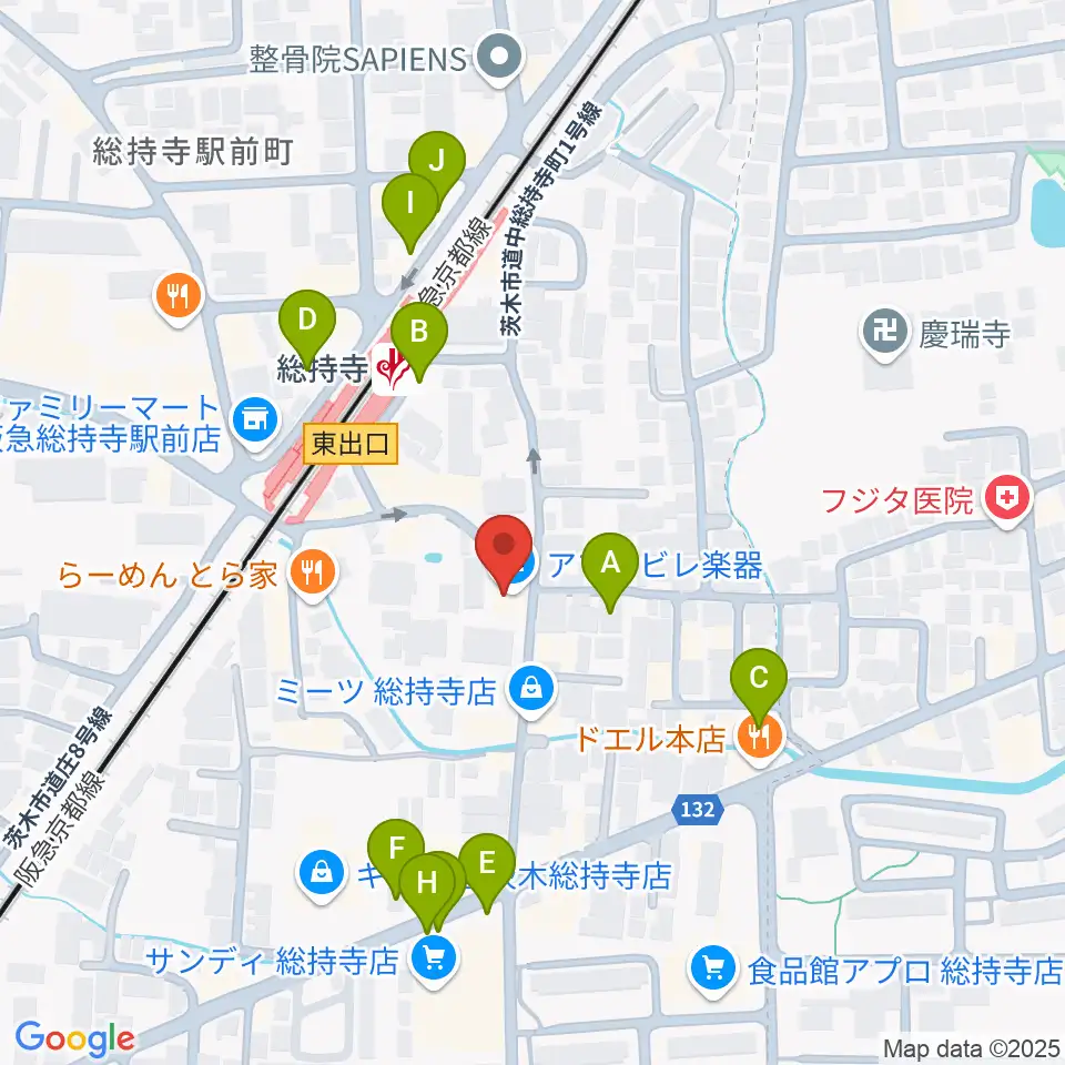 アマービレ楽器周辺の駐車場・コインパーキング一覧地図