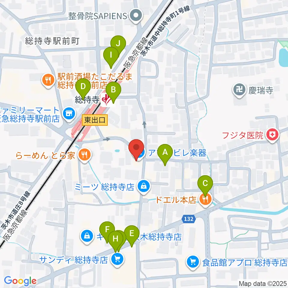 アマービレ楽器周辺の駐車場・コインパーキング一覧地図